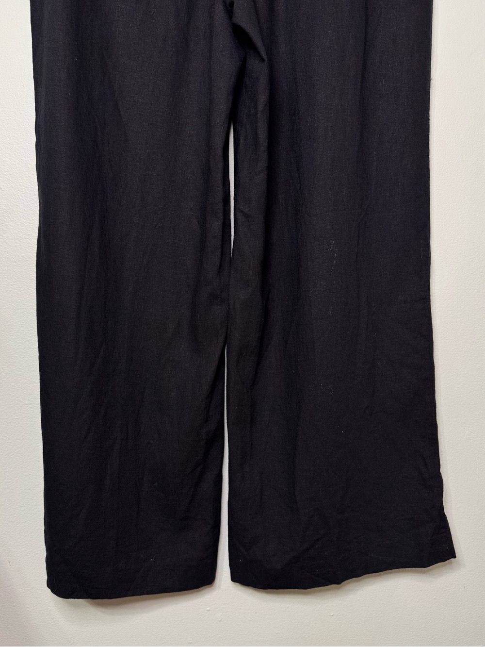 The LOFT Clean Wide Leg Pants in Linen Blend Black Size 14 - Picture 7 of 12